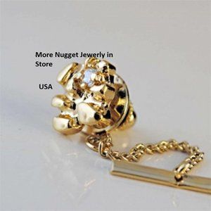 Mens Nugget and CZ Tie Tack NWT